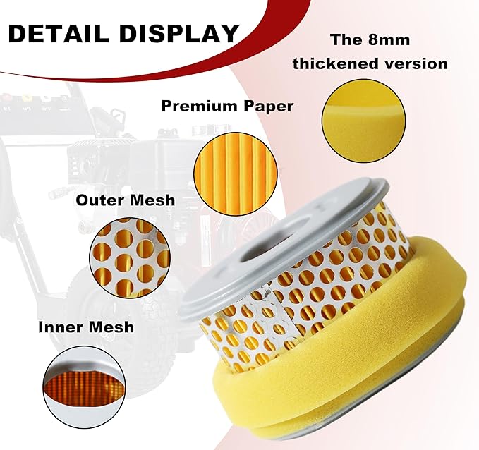 4 Pack GX270 Air Filter w/Spark Plugs Replace Honda GX240 8HP 9HP Engine for 17210-ZE2-505 17210-ZE2-515 17210-ZE2-821 17210-ZE2-822 Lawn Mower Parts