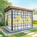 Lemon Outdoor Curtains for Patio Lemon Leaves Summer Plaid Buffalo Waterproof Outside Curtains with Grommet Top Weatherproof Curtain for Cabana Pergola Gazebo, 2 Pack, 54" W x 108" L