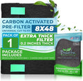 Breathe Naturally Universal Cut To Fit Carbon Activated Air Filter - Replacement Charcoal Filters - Pre Filter Carbon Sheet for Air Purifier, Vent Filters & More - Made in USA (Pack of 1, 8x48)