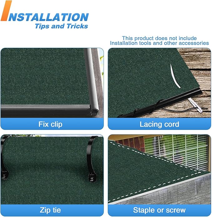 TANG Sun Shade Fabric Roll 8'x64' Shade Cloth for Garden Dark Green HDPE Mesh Shading Pergola Cover Replacement Canopy, 95% Blockage Sunshades for Outdoor Patio Backyard Plant