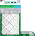 Filterbuy 10x30x1 Air Filter MERV 8 Essential Dust & Allergy Defense (2-Pack), Electrostatic Pleated HVAC AC Furnace Filters Replacement, Made in USA (Actual Size: 9.50 x 29.50 x 0.75)
