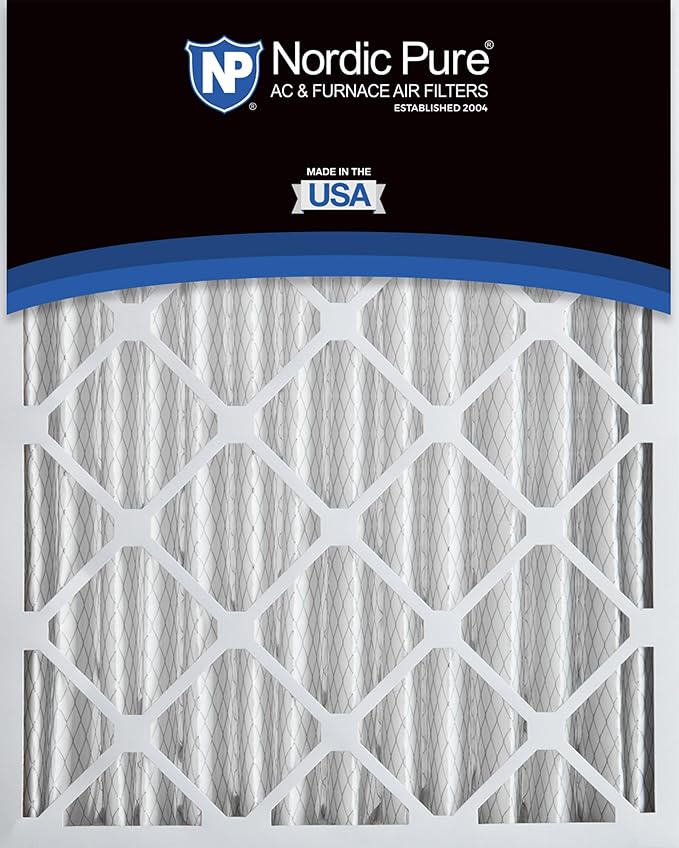 Nordic Pure 20x20x4 (Actual Size: 19 1/2 x 19 1/2 x 3 5/8) Pleated MERV 8 Air Filters 6 Pack