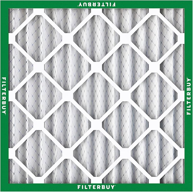 Filterbuy 14x14x2 Air Filter MERV 8 Essential Dust & Allergy Defense (12-Pack), Electrostatic Pleated HVAC AC Furnace Filters Replacement, Made in USA (Actual Size: 13.50 x 13.50 x 1.75)