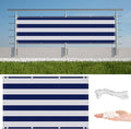 Privacy Fence Screen 2.3' x 49.2' Privacy Protection Weatherproof Outdoor Privacy Screens, with Grommets, for Banister Guard, Patio Enclosure, Backyard Gate, Blue Stripes