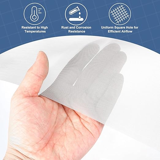 uxcell 100 Mesh 79" x 10" Woven Wire Mesh, 316 Stainless Steel Air Vent Filter Screen, Window Screen Mesh for DIY Projects Vents Cover Filtration Animals Fence