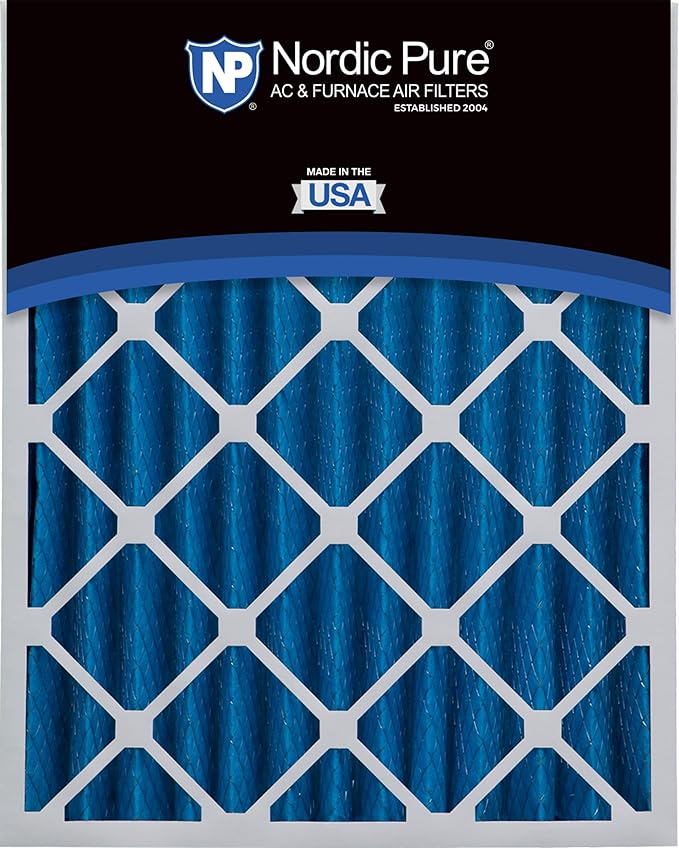 Nordic Pure 20x20x4 (Actual Size: 19 1/2 x 19 1/2 x 3 5/8) Pleated MERV 7 Air Filters 6 Pack