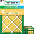 Filterbuy 16.5x21x1 Air Filter MERV 11 Superior Pet & Allergy Defense (4-Pack), Electrostatic Pleated HVAC AC Furnace Filters Replacement, Made in USA (Actual Size: 16.50 x 20.50 x 0.75)
