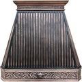 CT Copper Tailor Copper Vent Hood Island Mount,54'' W,27''H,1260 CFM Exhaust Fan,Stainless Steel Vent,LED Light,Dishwasher-Safe Baffle Filters,Light Hammered-Medium Patina,VH14TA2L