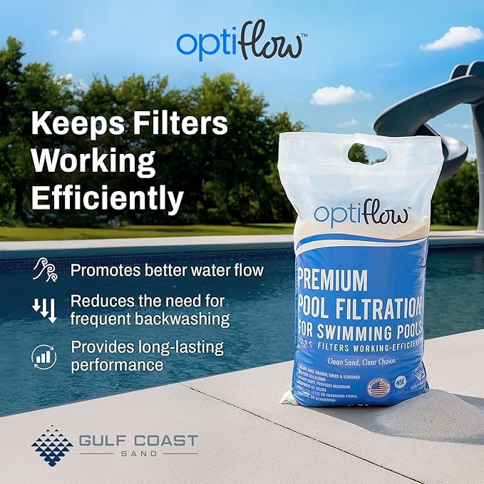Pool Filter Sand, Premium Filtration with Pure Silica Formula, 50 Lbs - Swimming Pool System Accessories and Supplies for Cleaning and Maintenance