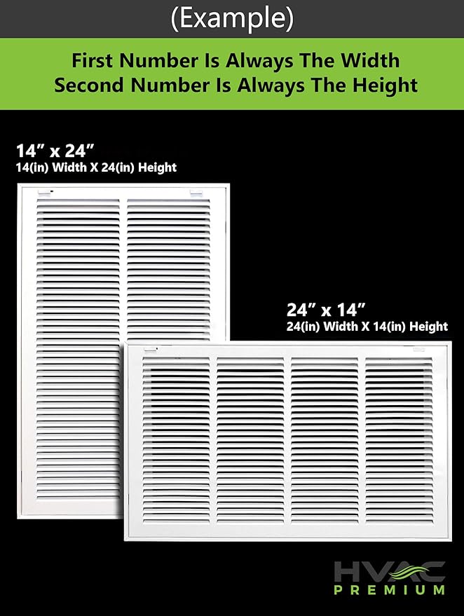 HVAC Premium 16 x 8 Duct Opening Steel Return Air Filter Grille, for 1-inch Filter, Removable Door, Flat Stamped HVAC Vent Cover Grille, Outer Dimensions 18.5 x 10.5