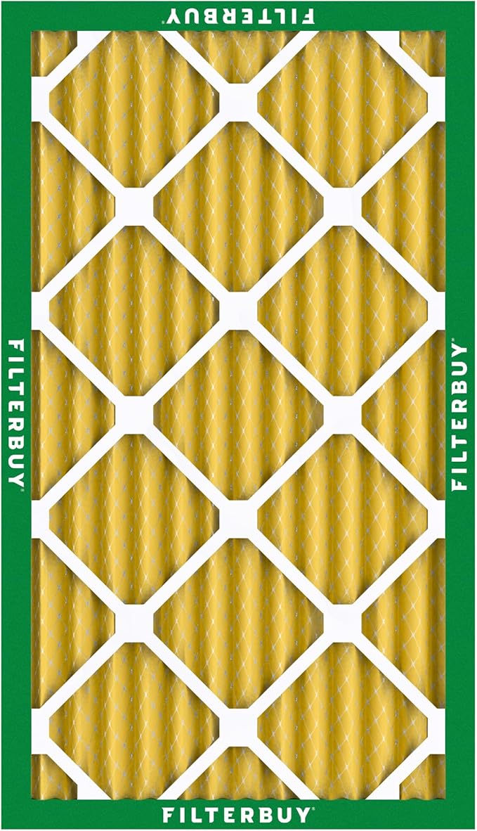 Filterbuy 16x25x2 Air Filter MERV 11 Superior Pet & Allergy Defense (4-Pack), Electrostatic Pleated HVAC AC Furnace Filters Replacement, Made in USA (Actual Size: 15.50 x 24.50 x 1.75)