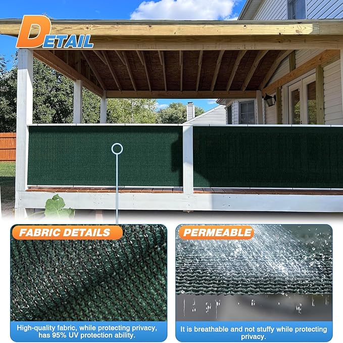 TANG Sun Shade Fabric Roll 8'x15' Shade Cloth for Garden Dark Green HDPE Mesh Shading Pergola Cover Replacement Canopy, 95% Blockage Sunshades for Outdoor Patio Backyard Plant