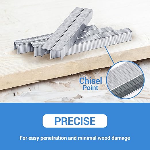 meite T-50 Heavy Duty Staples, 3/8 Inch Galvanized T-50 Staples for Staple Gun, 20 Gauge 3/8 Inch Crown Staple for Upholstery, Construction, Furniture (1 Case)