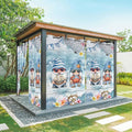 Ocean Gnome Outdoor Curtains for Patio Summer Marine Plumeria Shell Wood Blue Waterproof Outside Curtains with Grommet Top Weatherproof Curtain for Cabana Pergola Gazebo, 1 Panel, 54" W x 95" L