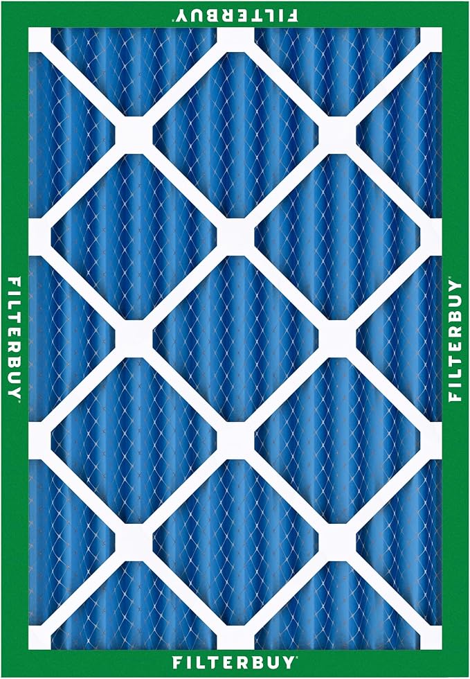 Filterbuy 24x28x2 Air Filter MERV 13 Optimal Smoke & Allergy Defense (6-Pack), Electrostatic Pleated HVAC AC Furnace Filters Replacement, Made in USA (Actual Size: 23.50 x 27.50 x 1.75)
