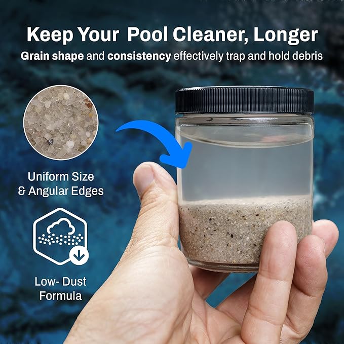 Pool Filter Sand, Premium Filtration with Pure Silica Formula, 50 Lbs - Swimming Pool System Accessories and Supplies for Cleaning and Maintenance