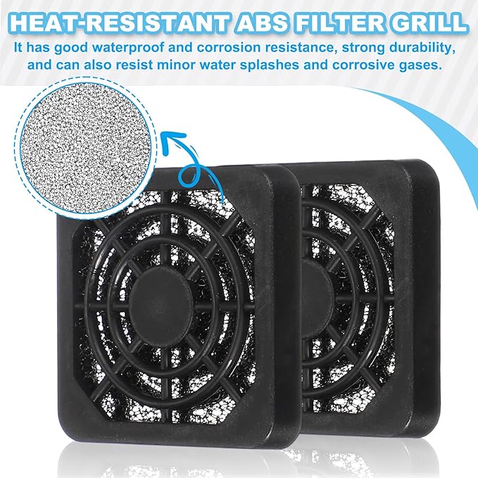 PATIKIL 50mm Fan Filter Grill, 12 Pcs Plastic Ventilation Dustproof Grill Covers Cooling Ventilator with Screws for Industry Workshop Computer Case Refrigerators Air Conditioning, Black