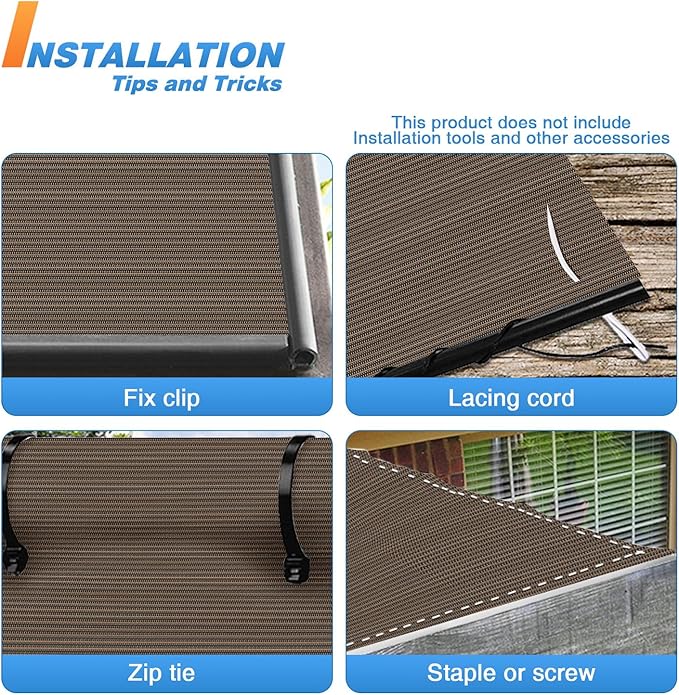 TANG Sun Shade Fabric Roll 8'x30' Shade Cloth for Garden Brown HDPE Mesh Shading Pergola Cover Replacement Canopy, 95% Blockage Sunshades for Outdoor Patio Backyard Plant