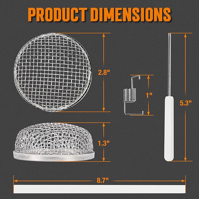 TONDA RV Furnace Vent Screen, Bug Screens Heater Vent Cover for Camper with Installation Tool and Silicone Rubber, 2.8 x 1.3 Inch, 2 Pack