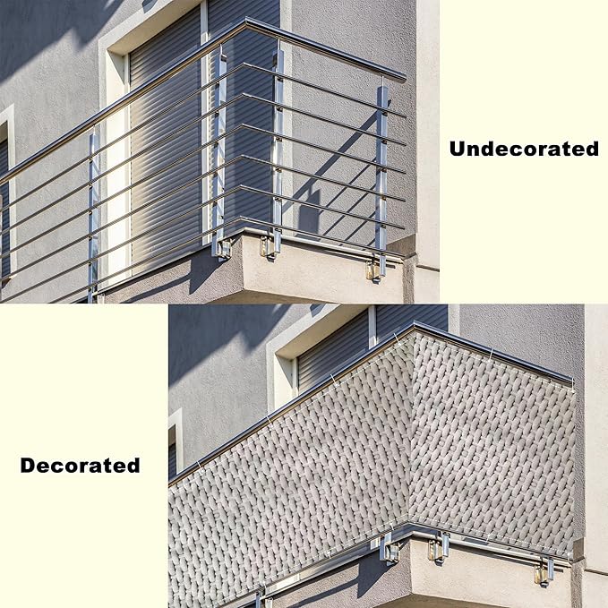 Privacy Fence 2.8' x 32.8' Heavy Duty 165 GSM HDPE Privacy Fence Panels for Outside, with Grommets, for Banister Guard, Patio Enclosure, Backyard Gate, Weaving Pattern