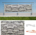 Privacy Screen Protector 2.5' x 6.6' Durable UV-Resistant Outdoor Privacy Screen, Includes Cable Ties for Carport, Fence, Patio, Apartment, Backyard, Balcony, Stone Pattern